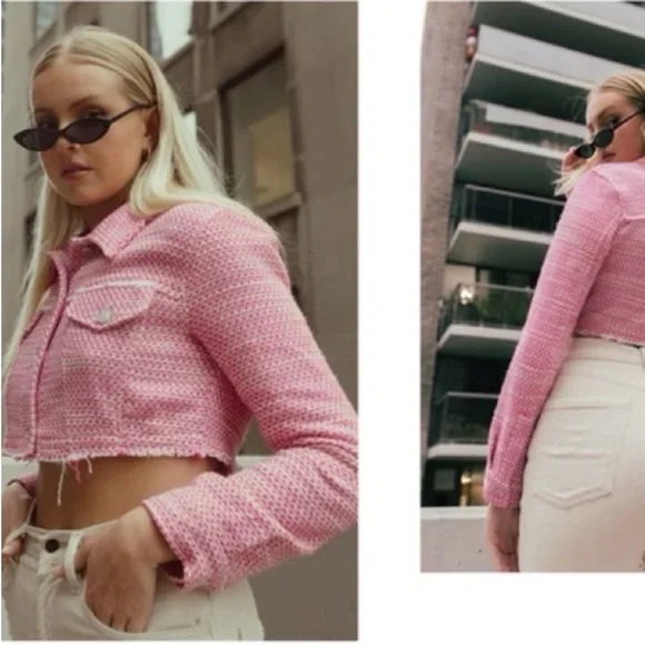 Blogger’s Favorite Zara Tweed Weave Textured Crop Jacket. Small. NWT. - Picture 4 of 15